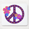 Flowers Peace Symbol mousepads