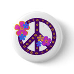 Flowers Peace Symbol T-shirts and Gifts Pinback Buttons