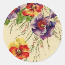 Flowers Round Stickers