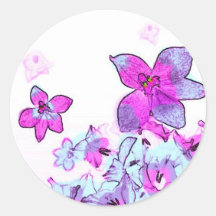 Flowers Round Stickers