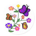 Flowers with butterflies stickers
