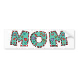 Flowery Blue Mum bumper stickers
