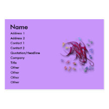 Flowery dragon business cards