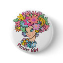 Flowery Flower Girl Button