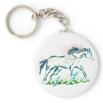 Flowery Horse keychain