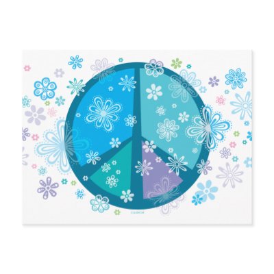 Flowery Peace Sigh POSTCARD by SBeise