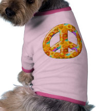 Flowery Peace Sign Dog Tee Shirt
