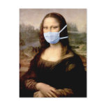 Flu Season Mona Lisa with Mask postcards