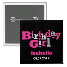 Fluctuating Type Birthday Girl Button
