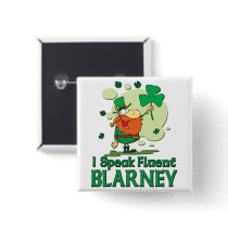 Fluent Barney Leprechaun Pinback Button