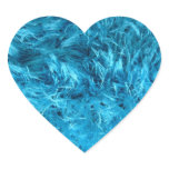 Fluffy Blue Fur Heart Heart Sticker
