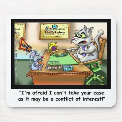 Fluffy Cohen Attorney @ Claw Funny Cat Gifts, etc Mousemats by beardiethor123