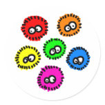 Fluffy Germs Round Stickers