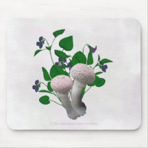 Fluffy Pink Mushrooms Violets Mousepad