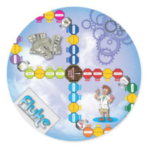 Fluke Boardgame Round Stickers