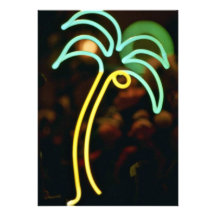 Fluorescent palm tree at Seafair, Dania, Florida, Personalised Invitations