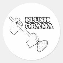 Flush Obama Round Sticker