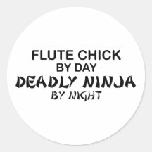 Flute Chick Deadly Ninja by Night Stickers