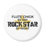 Flute Chick Rock Star by Night magnets