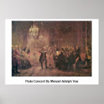 Flute Concert By Menzel Adolph Von Poster