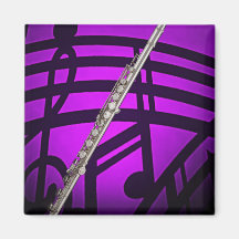 Flute Flautist Musician Square Magnet
