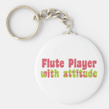 Flute Player with Attitude Keychain