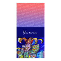 FLUTIST IN BLUE / Venetian Carnival Night Customised Photo Card