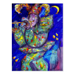 FLUTIST IN BLUE / Venetian Carnival Night Postcards