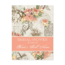Flutterbyes n Roses Elegant Bridal Shower Postcard