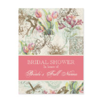 Flutterbyes n Tulip Elegant Bridal Shower Postcard