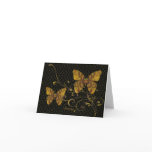 Flutterbys in Antique Gold Note Card