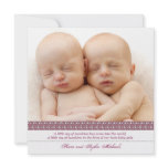 Fluttering Hearts Photo Birth Announcement invitations