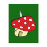 Fly agaric house toadstool house postcard