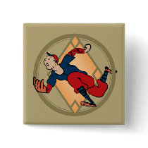 Fly Ball Baseball Square Button