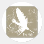 Fly Fish Round Sticker