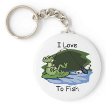 Fly Fishing Frog Keychain