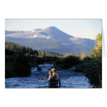 Fly Fishing in the shawdows of Colorado Peaks Cards