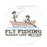Fly Fishing Makes Life Better Round Sticker