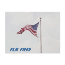 Fly Free USA Flag - postcard