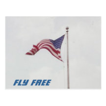 Fly Free USA Flag - postcard