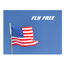 Fly Free USA Flag - postcard