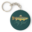 "Fly Gal" - Fly Tying, Fly Fishing keychains