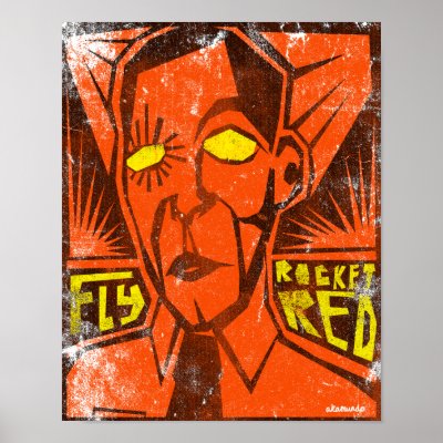 FLY ROCKET RED PRINT by akamundo