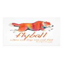 Flyball real dogs personalized photo card