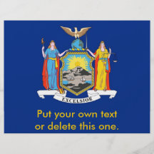 Flyer with Flag of New York, U.S.A.