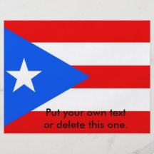 Flyer with Flag of Puerto Rico, U.S.A.