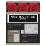 Flyers leaflets templates - customisable red roses