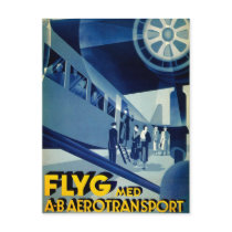 Flyg A-B Aero Transport Vintage Travel Ad