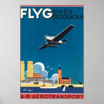 Flyg Over Stockholm, AB Aerotransport Posters