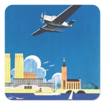 Flyg Over Stockholm Square Stickers